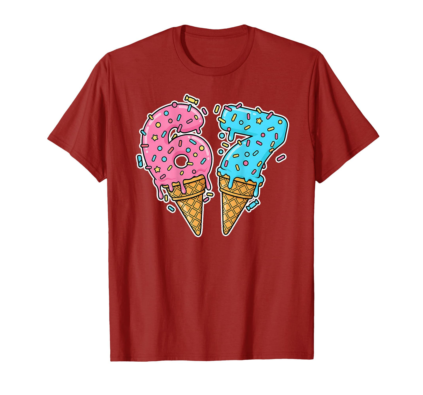 Number 67 Shirt Meme Women Kids Cute for Teen Girls Back T-Shirt