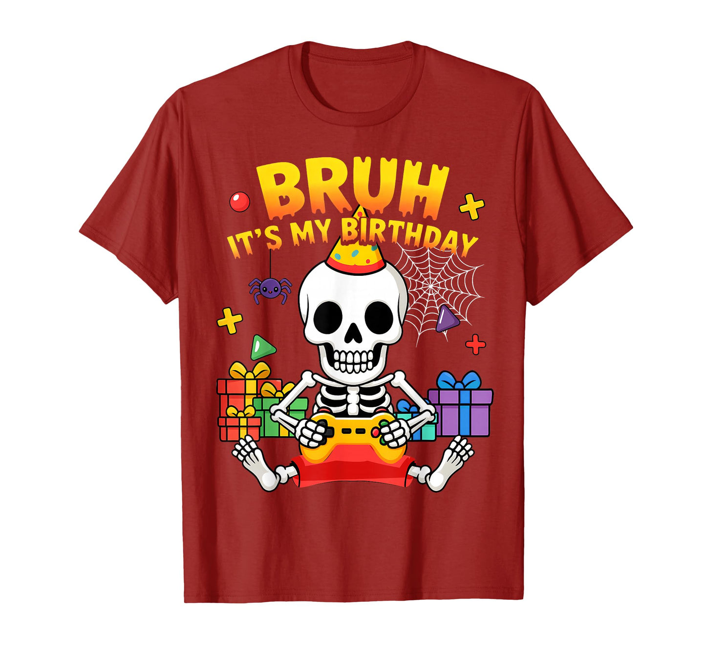 It's My Birthday Skeleton Gamer Halloween Birthday Party T-Shirt