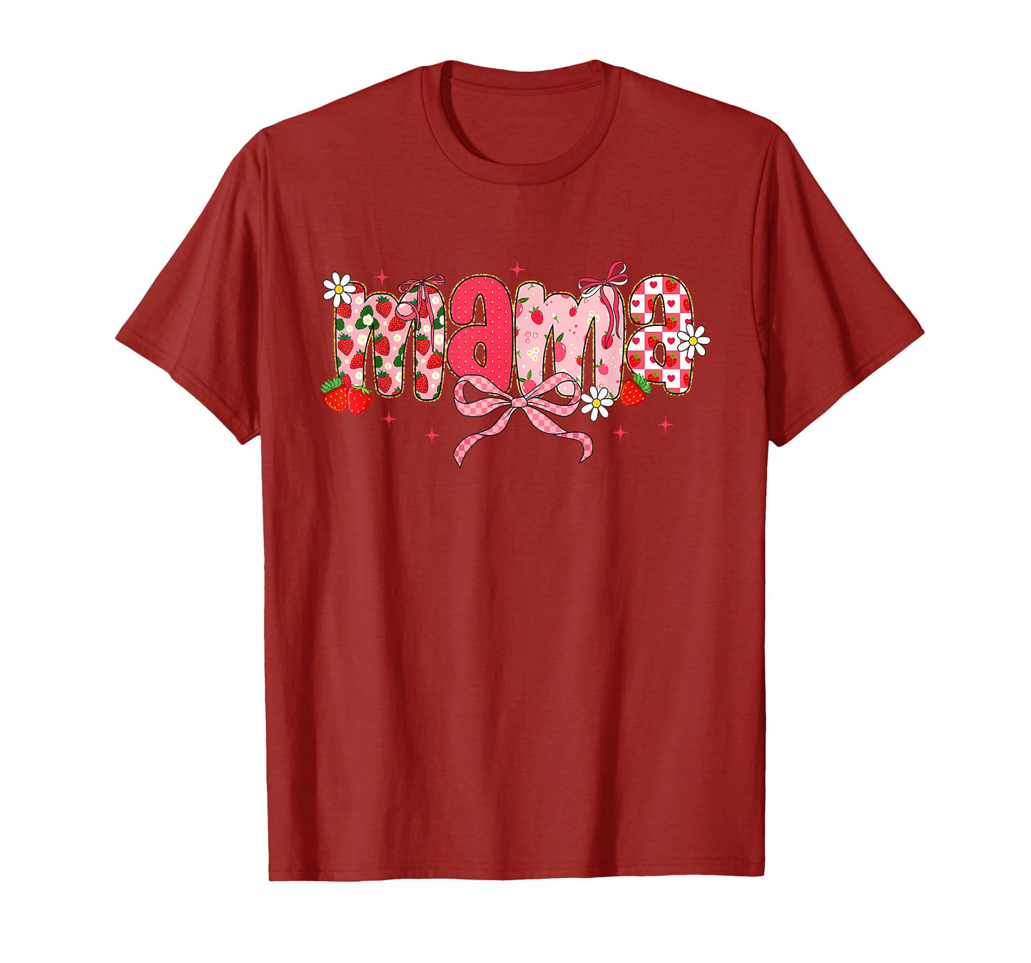 Mama Strawberry Mama Coquette Bow Mother's Day T-Shirt