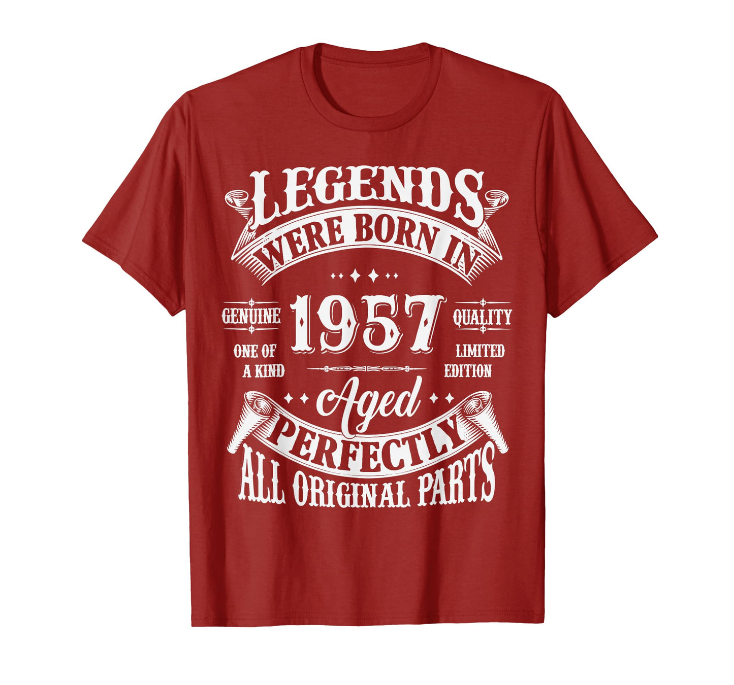 68th Birthday Tee 68 Years Old Vintage Legends Born In 1957 T-Shirt
