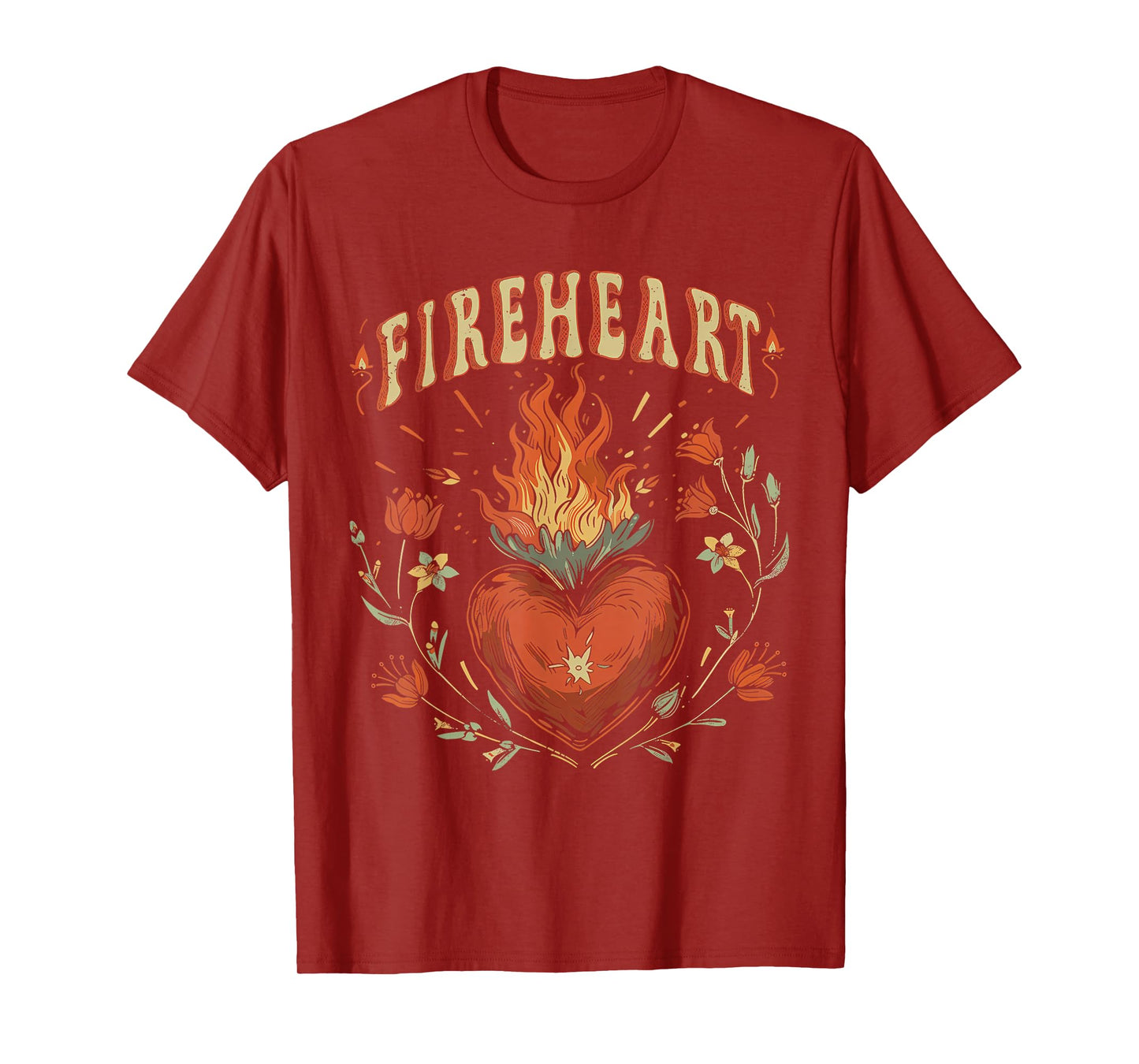 Vintage Fire-heart T-Shirt