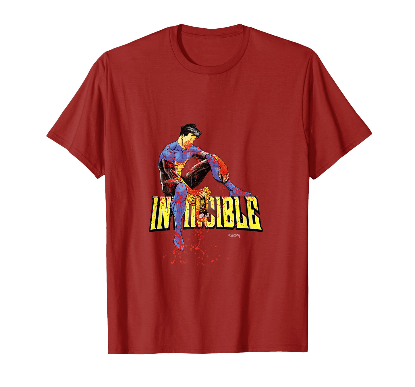 INVINCIBLE Official Merchandise Unisex-Adults Black Cartoon Short Sleeve Classic Fit T-Shirt