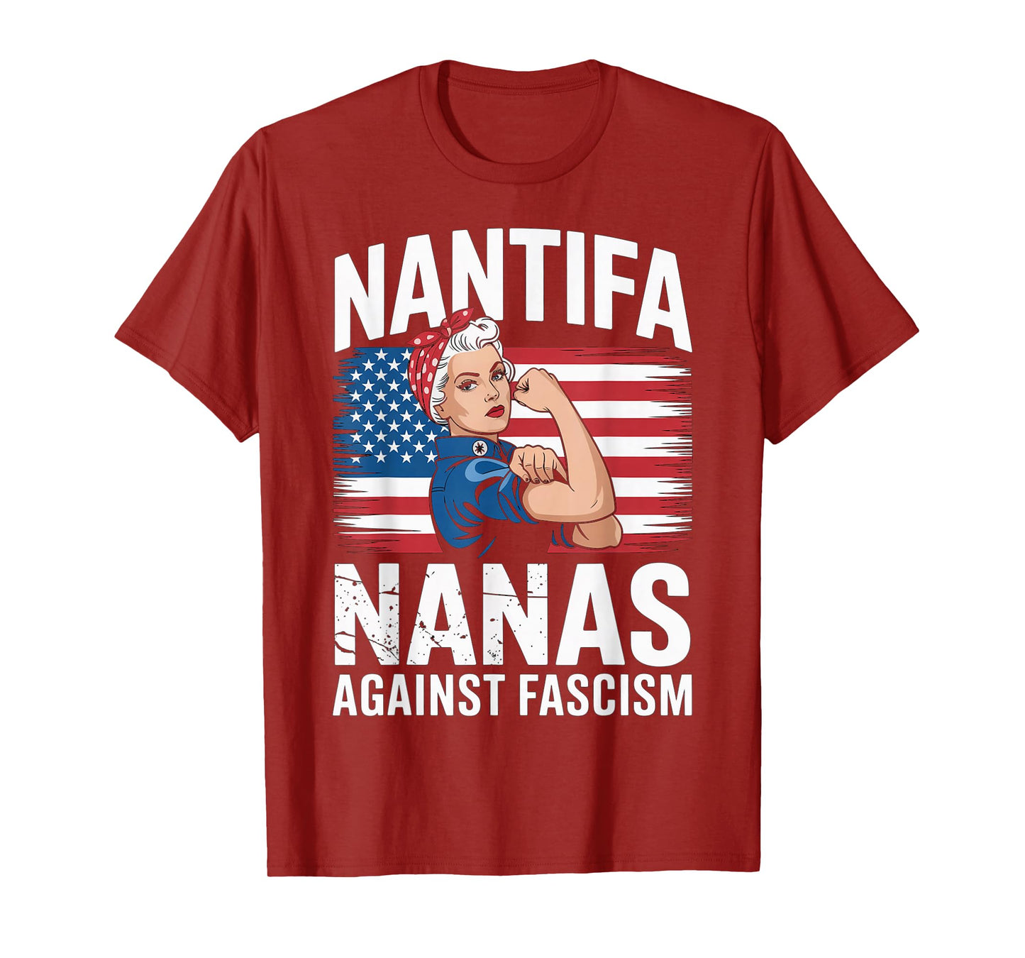 Nantifa Nana Against Fascism Flag Resist No Kings Grandma T-Shirt