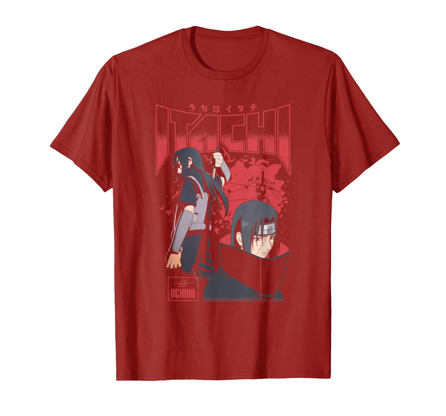 Naruto Shippuden Itachi Uchiha Red Splatter Anime T-Shirt