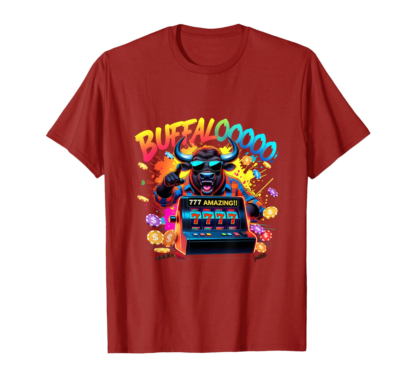 Lucky Buffalo Casino Slot Machine BUFFALOOOOO Gambling T-Shirt