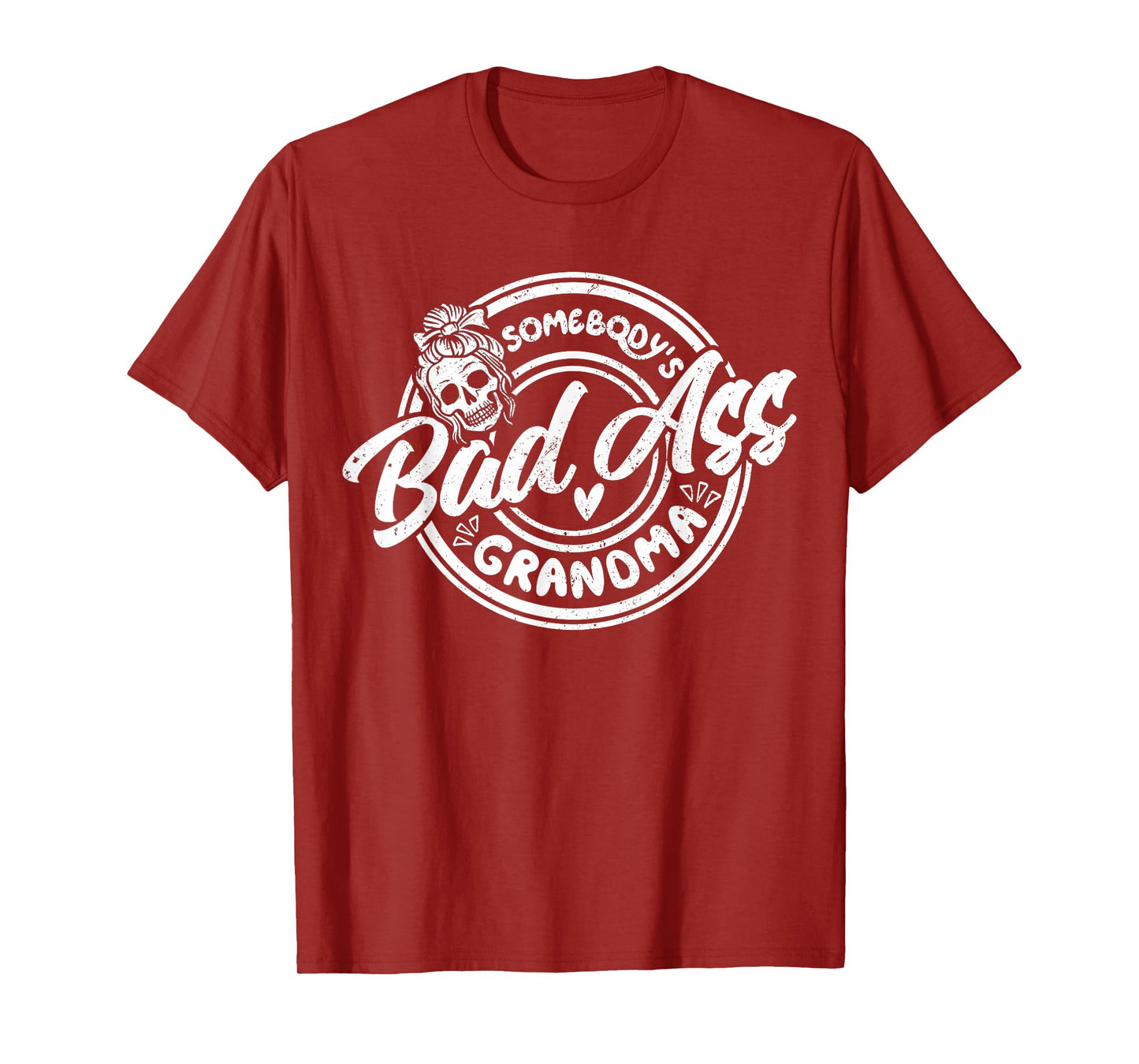 Funny Grandma Messy Bun Skeleton Somebody’s Badass Grandma T-Shirt