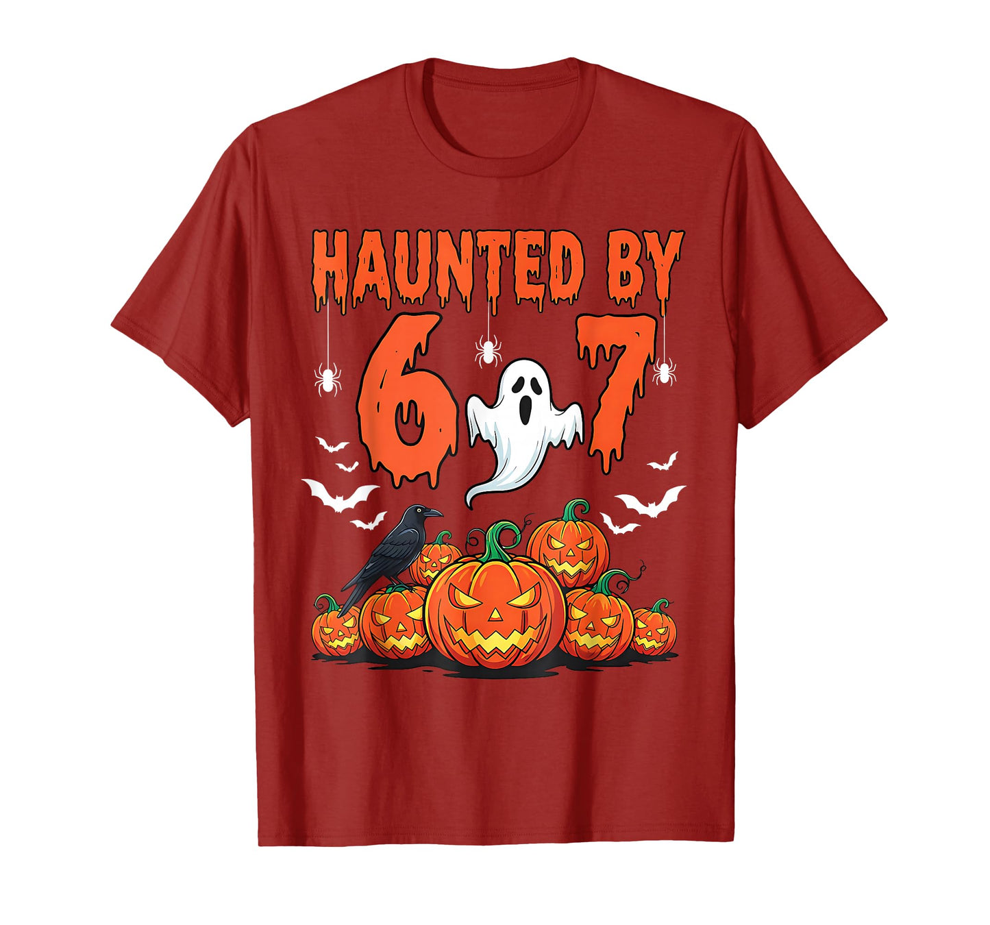 Haunted by 67 Funny Six Seven Meme 6 7 Halloween Costume Kid T-Shirt