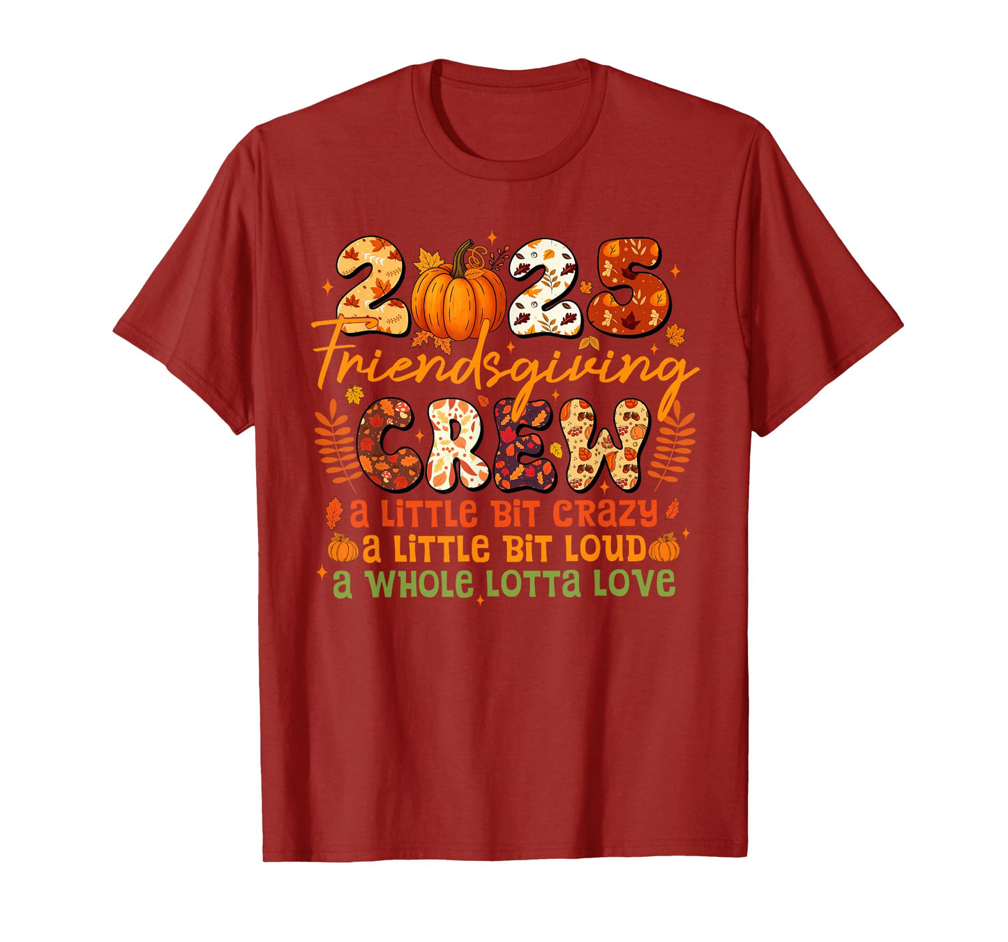 2025 Friendsgiving Crew Matching Funny Thanksgiving Pumpkin T-Shirt