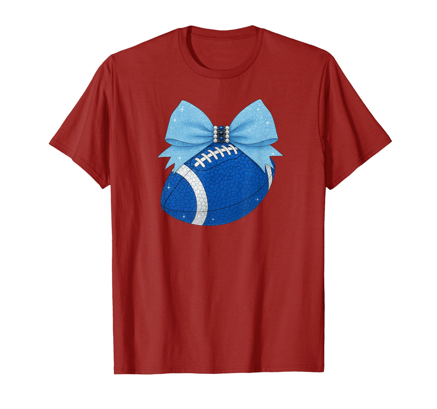 Royal Blue & White Sparkle Football T-Shirt
