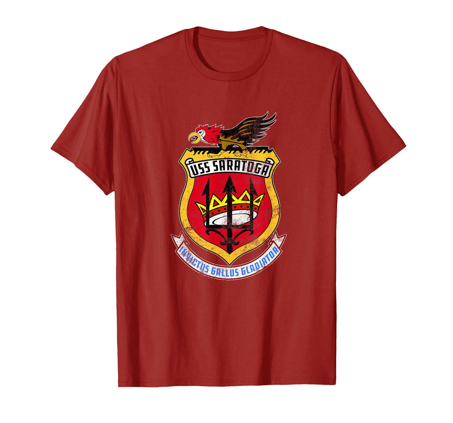 USS Saratoga CV-60 Aircraft Carrier Veteran US Flag Vintage T-Shirt