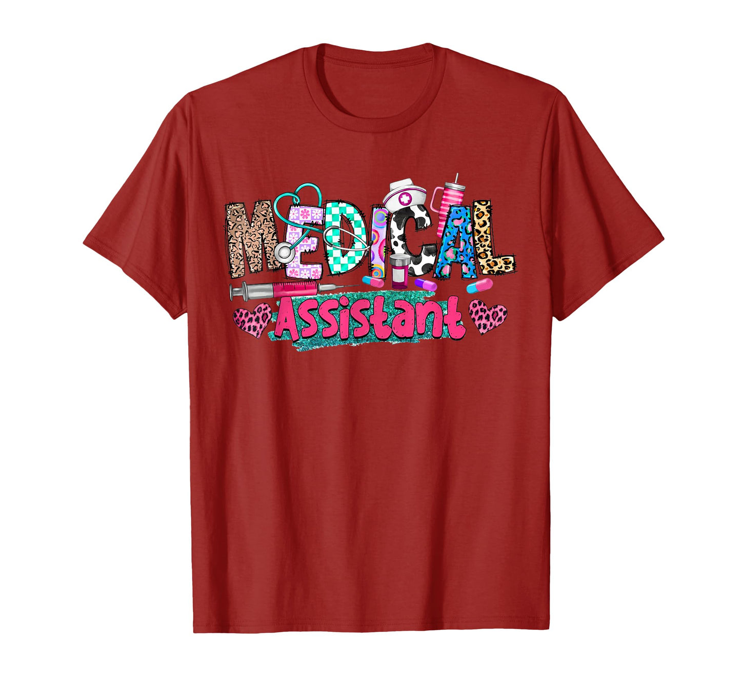 CMA Medical Assistant Nurse Leopard Stethoscope Women Men T-Shirt