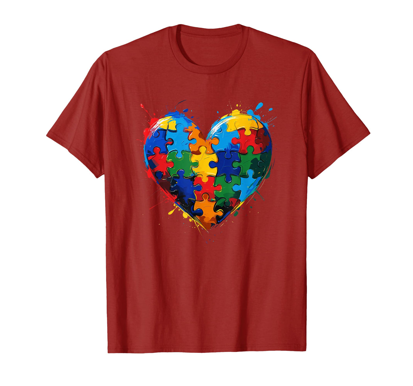 Autism Awareness Heart Valentine Day Puzzle Piece Boy Girl T-Shirt