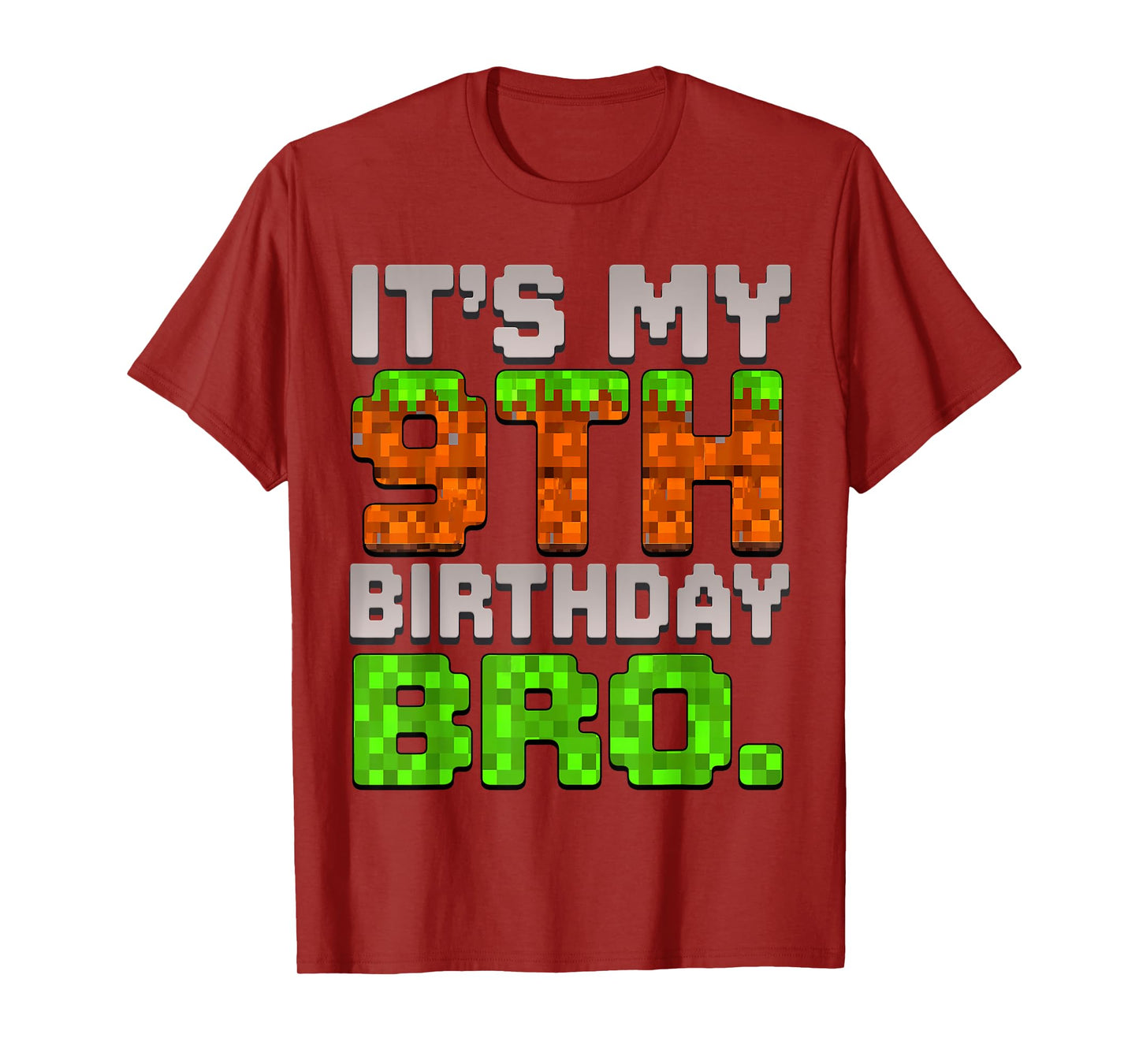 Kids Boy It's My 9th Birthday Bro Video Game Pixel T-Shirt