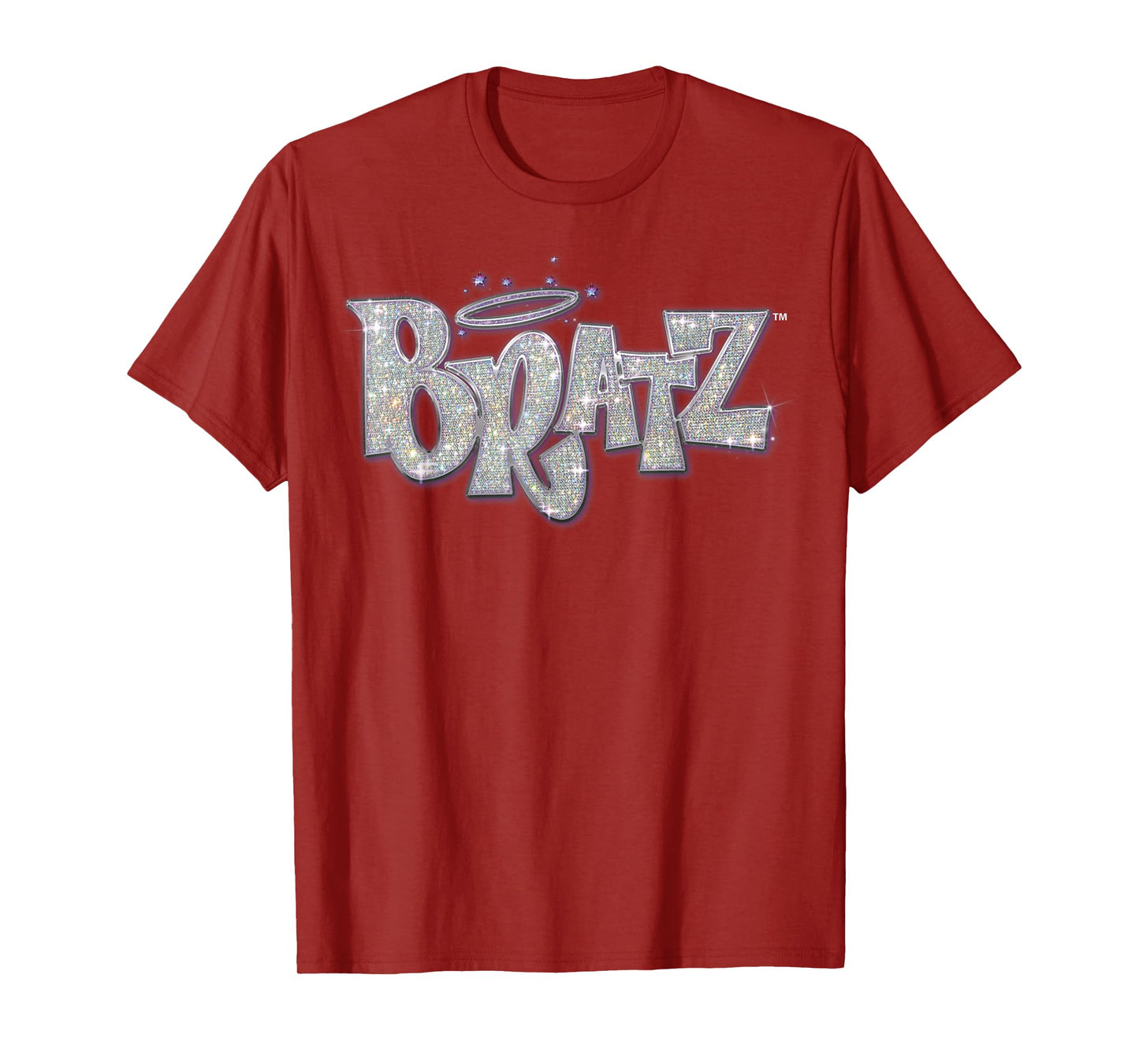 Bratz Silver Glitter Logo Purple Lining Angel Halo Sparkles T-Shirt