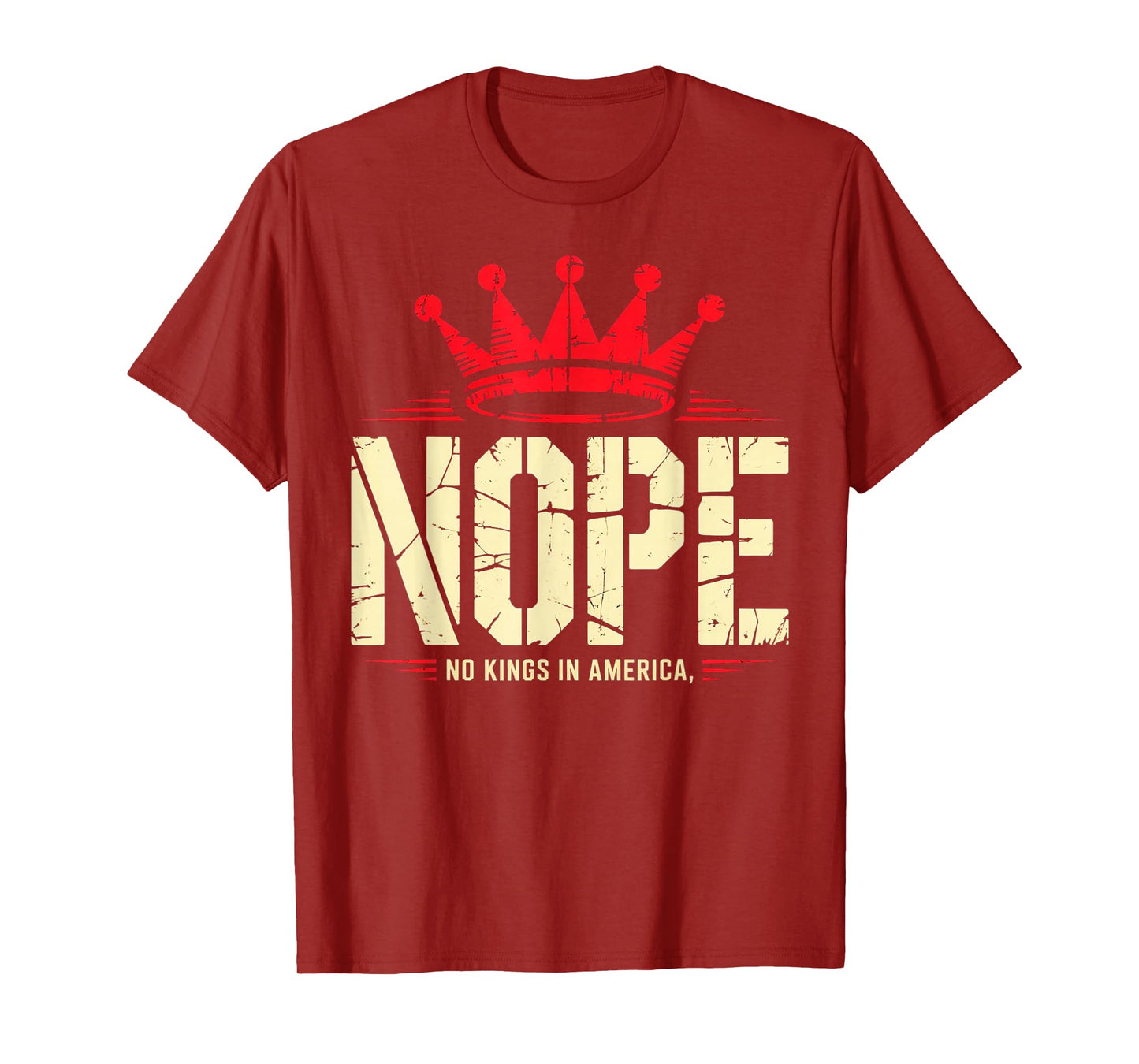 Funny No Kings Halloween 2025 Distressed USA Flag Women Men T-Shirt
