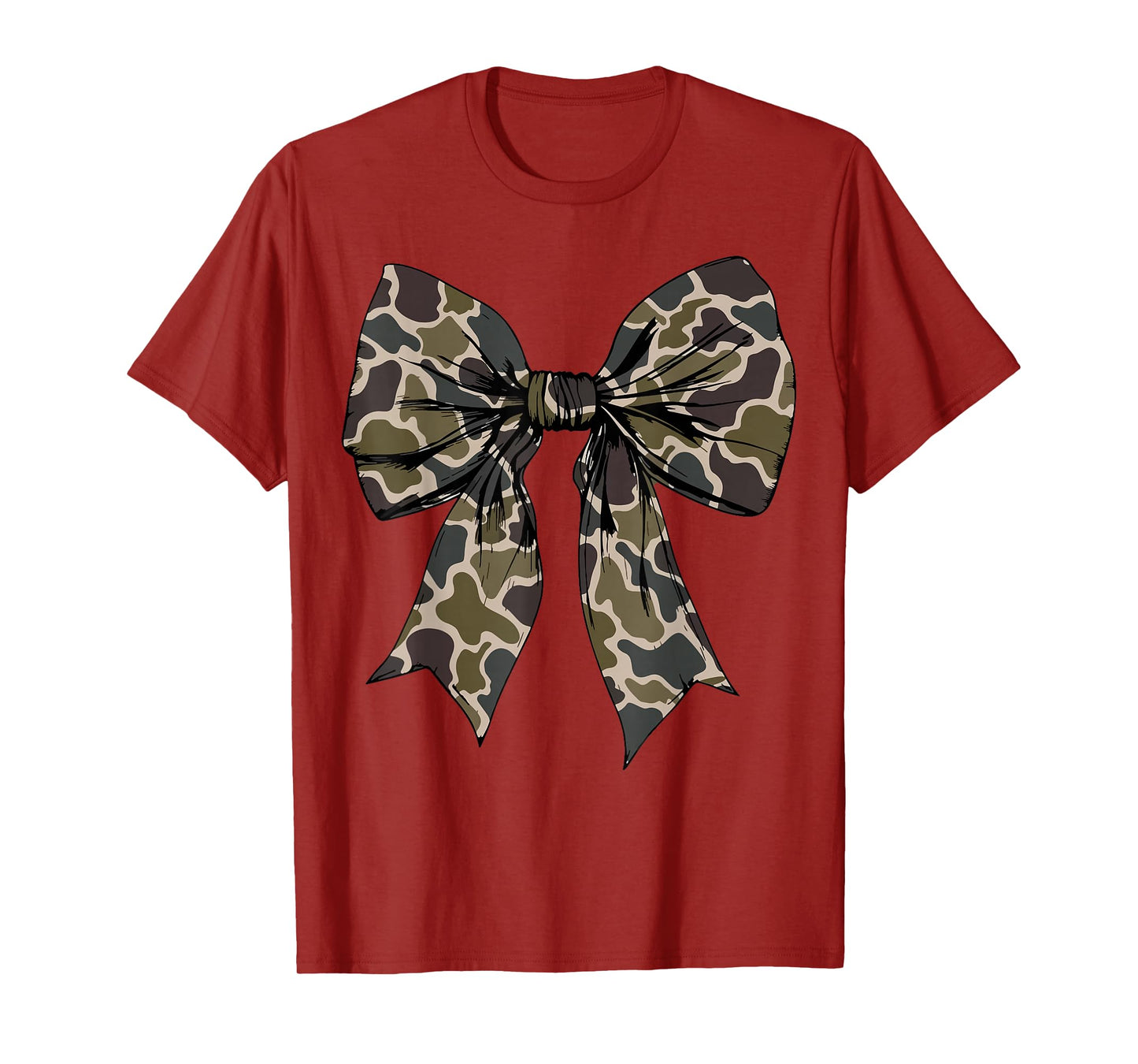 Camouflage Old Camo Bow Camo Coquette Bow Hunting Women Girl T-Shirt