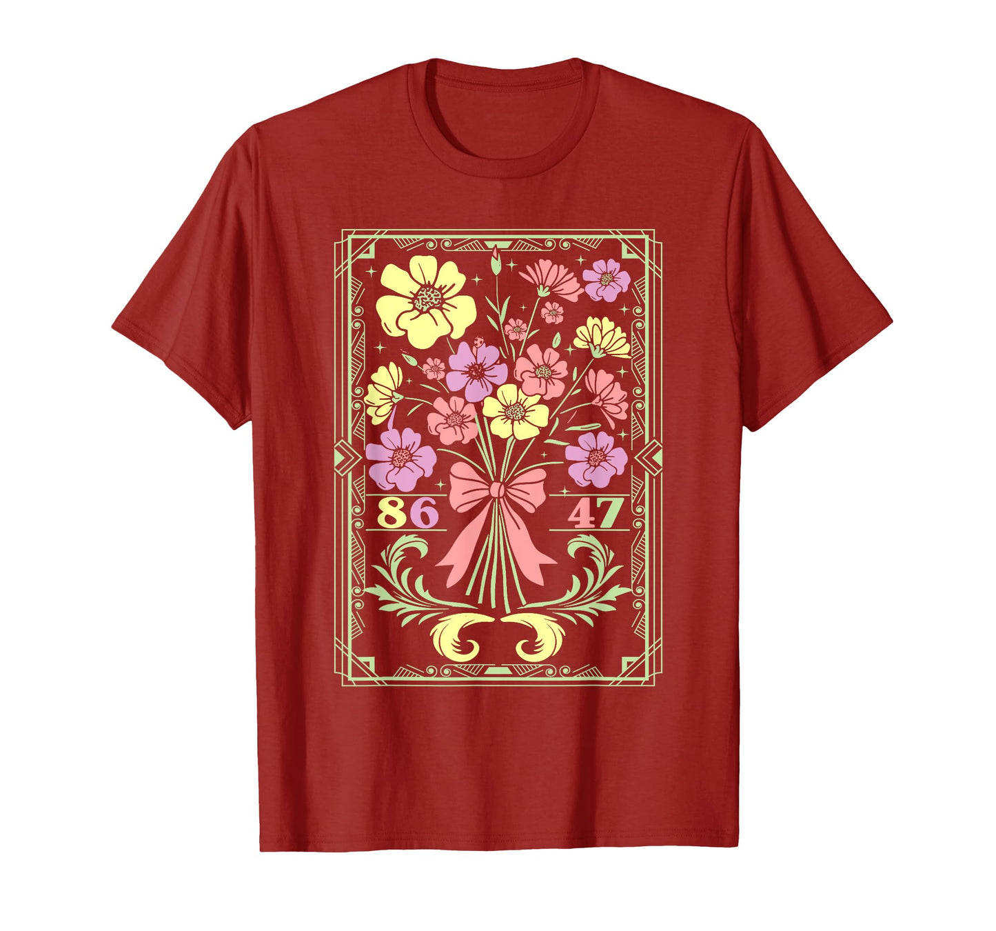 Vintage 86 47 Anti-Trump Flower President T-Shirt