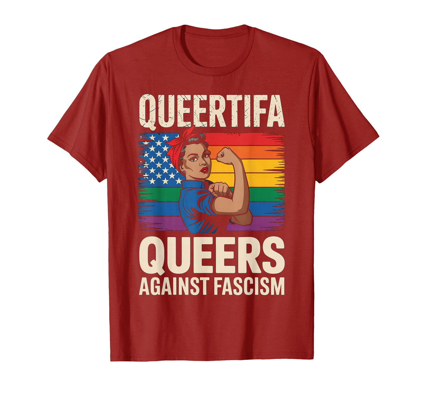 Queertifa Black Queers Against Fascism Resist No Kings LGBTQ T-Shirt