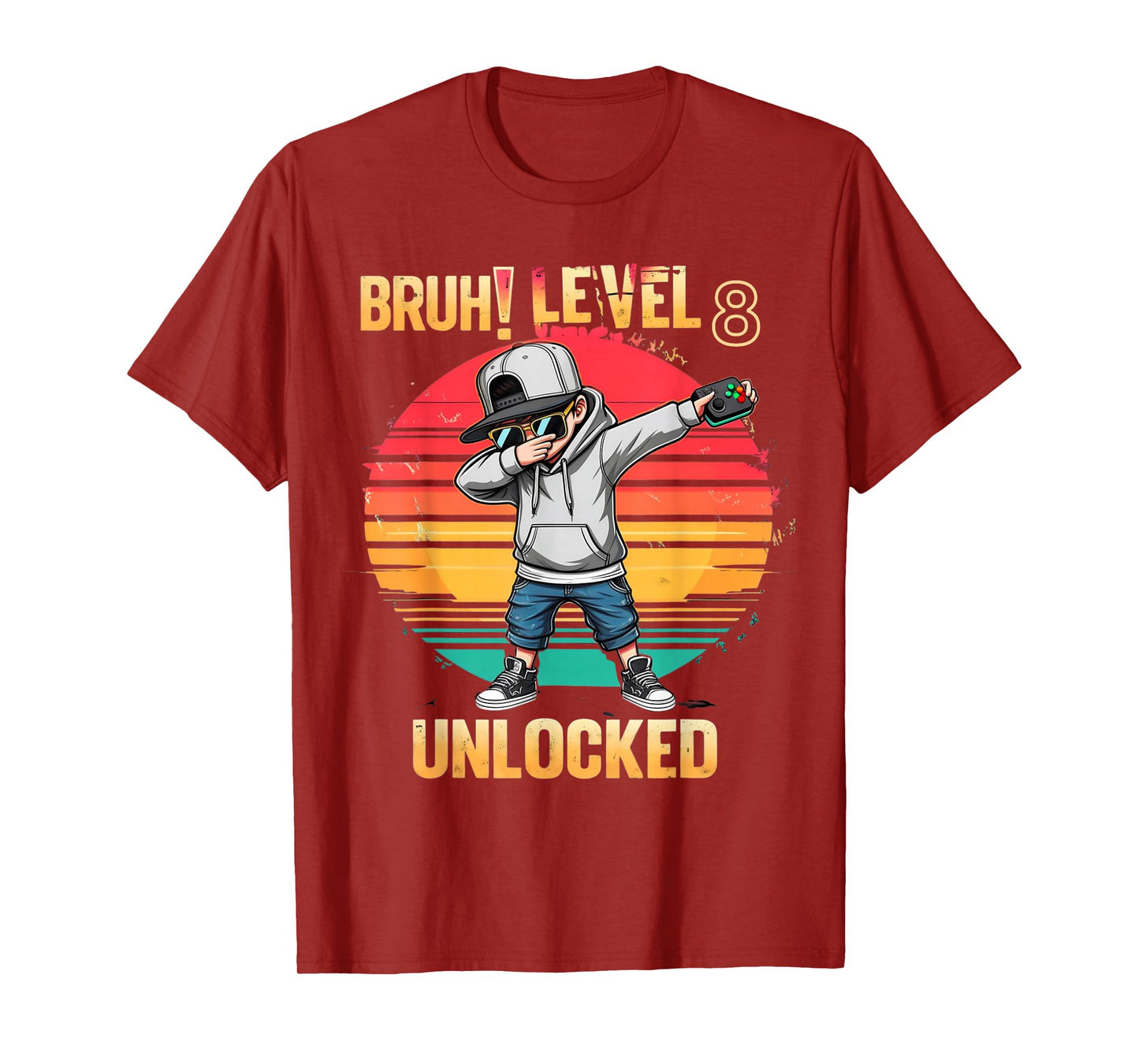 Awesome 8th Birthday Video Game Bruh Level Unlocked T-Shirt