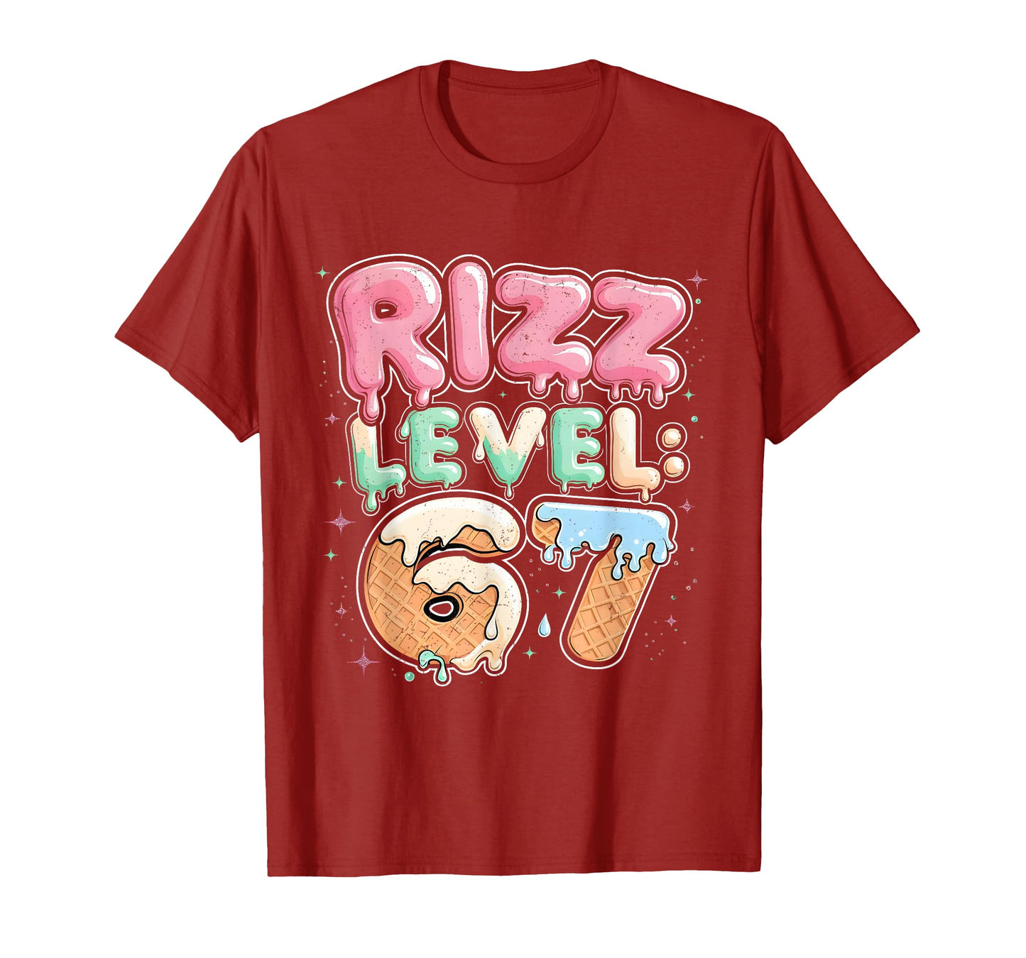 67 Ice Cream Drip Cool Meme Six Seven Gen Alpha Slang T-Shirt