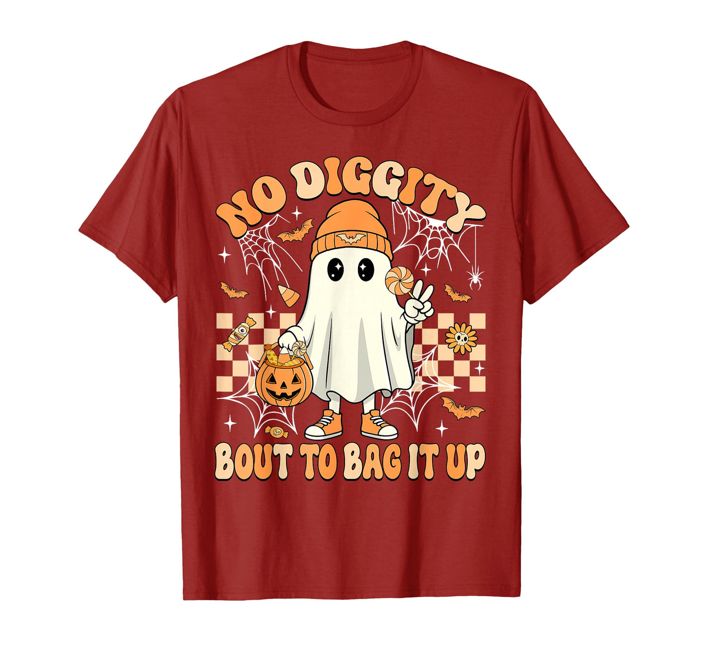 Halloween Ghost No Diggity Bout to Bag It Up Toddler Kids T-Shirt