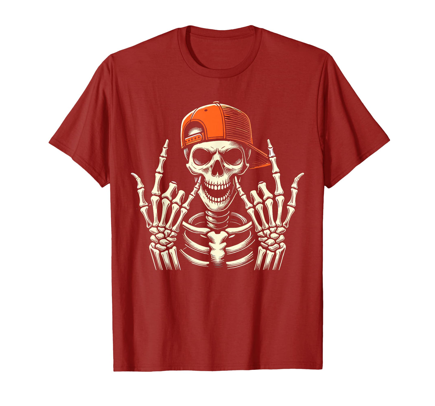 Rocker Skeleton Skater Cool Halloween T-Shirt