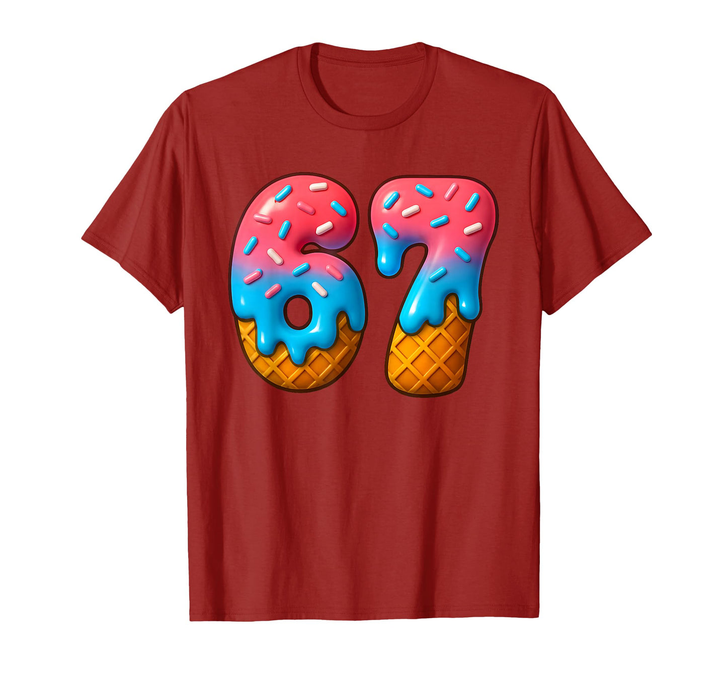 67 Meme Ice Cream Drip 6 7 Gen Alpha Slang Funny Six Seven T-Shirt