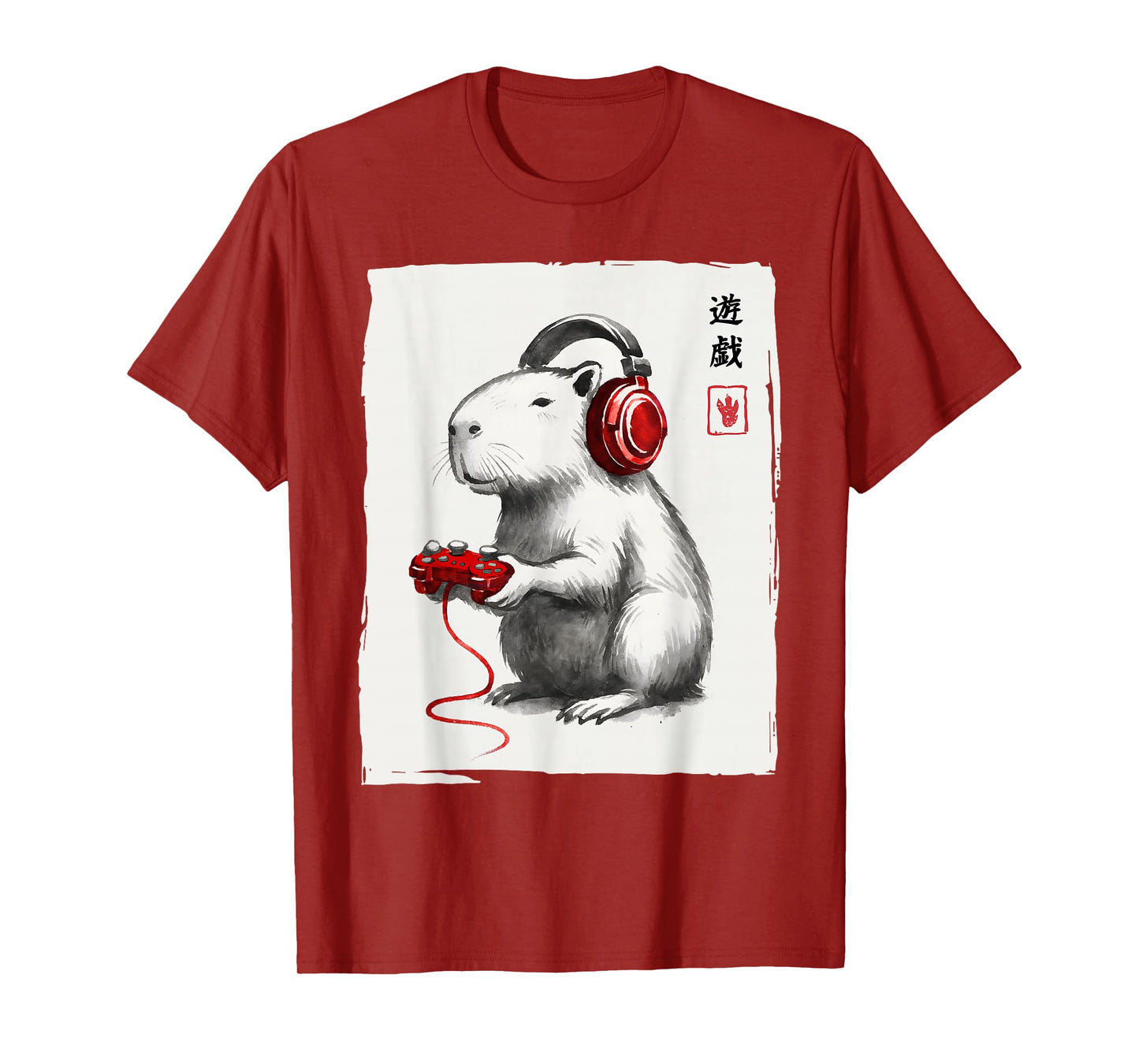 Gamer Japanese Art Men Women Teens Kids Funny Capybara T-Shirt