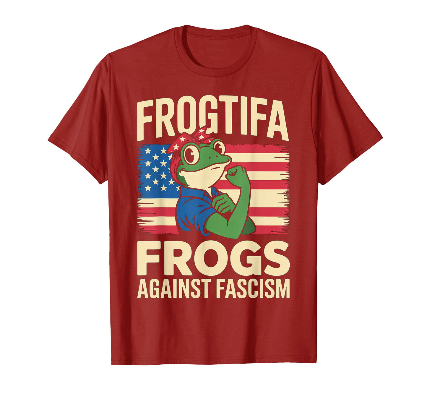 Frogtifa Frogs Against Fascism Flag Resist No Kings Oregon T-Shirt