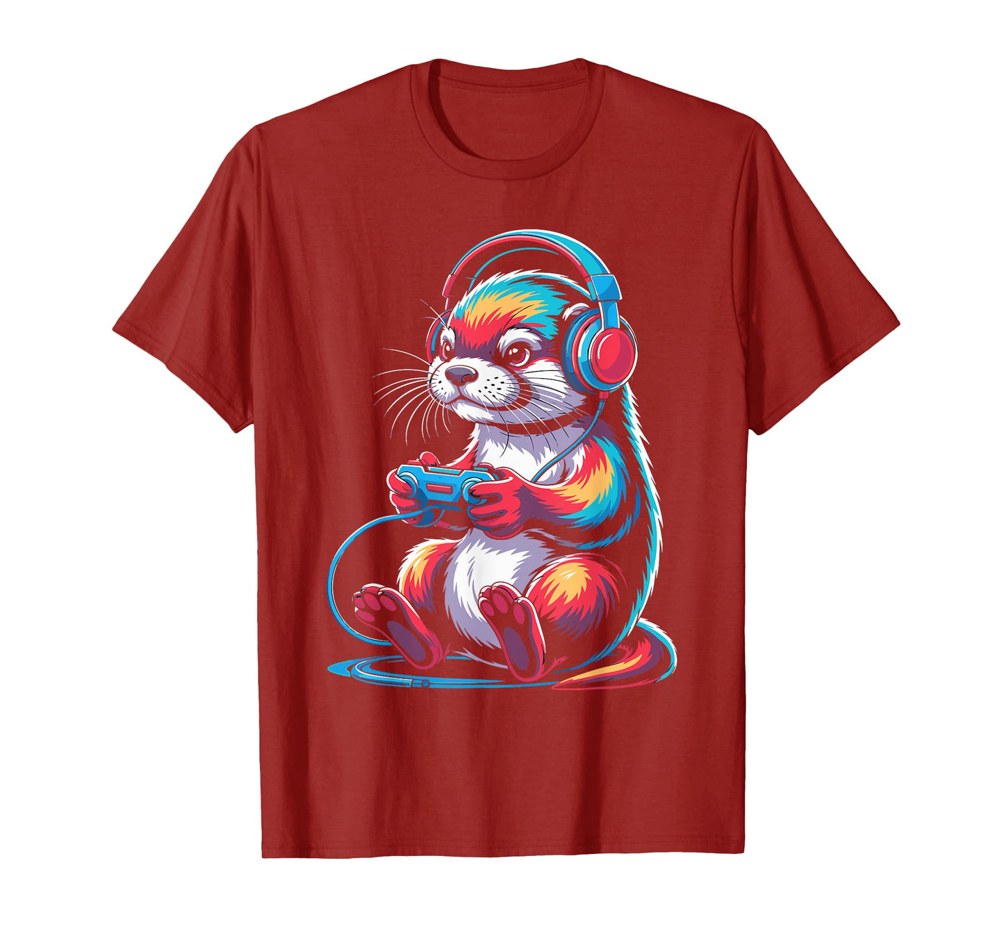 Gaming Otter Headphones Controller Animal Gamer Gaming T-Shirt
