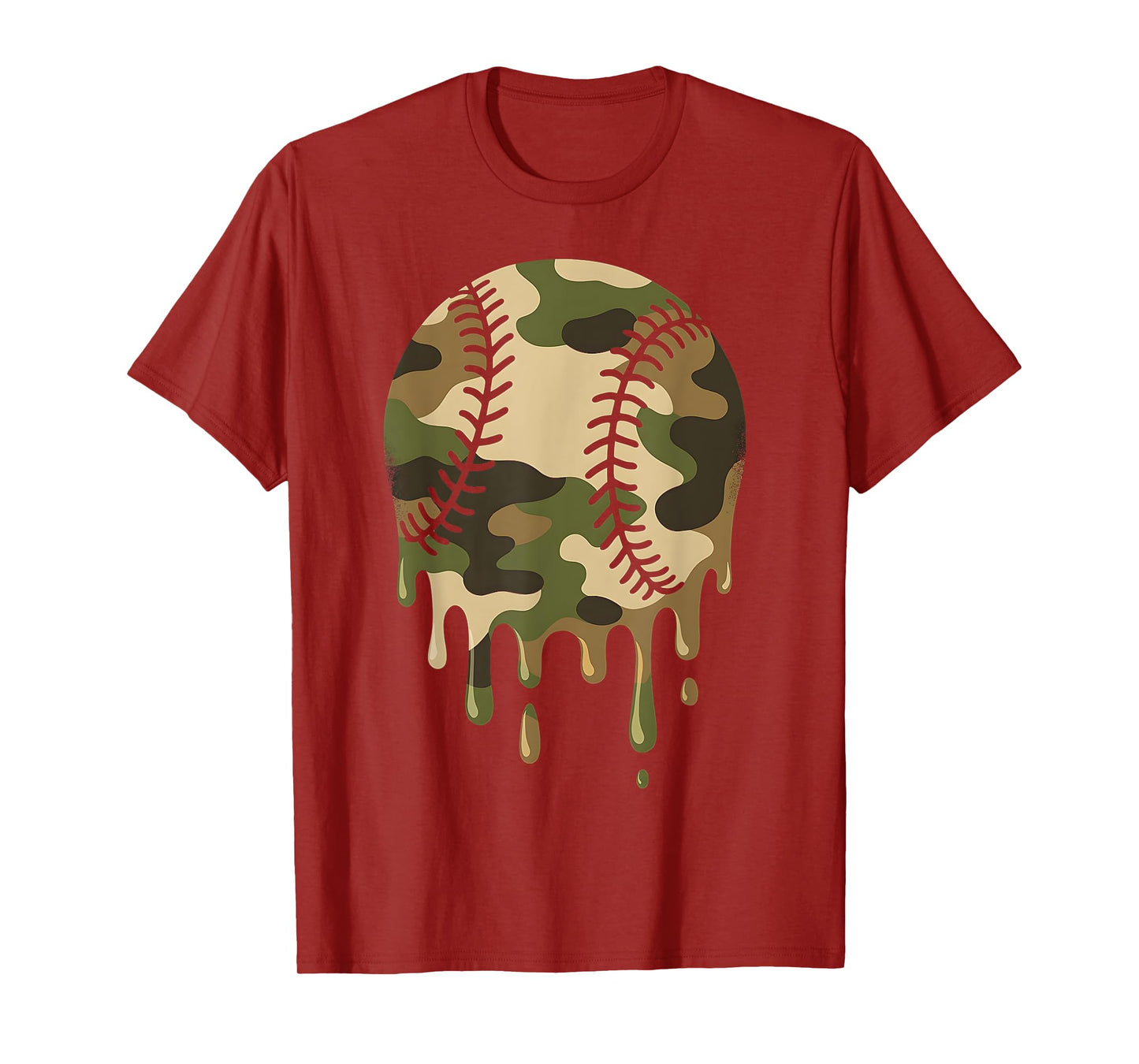 Baseball Drip Camo Boys Men Military Sports Cool Game Day T-Shirt