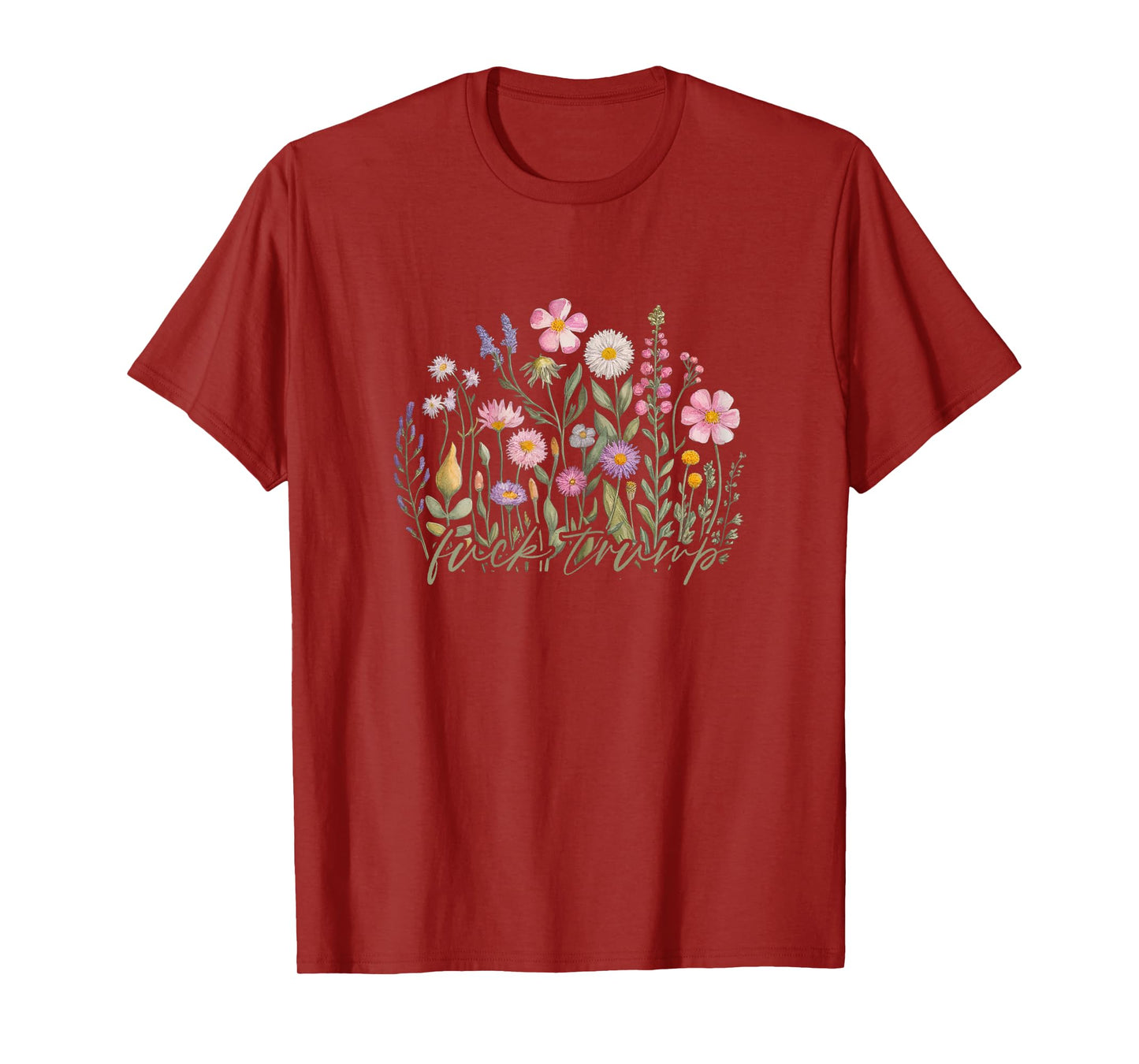 Watercolor Anti Trump Floral Democrat President Liberal T-Shirt