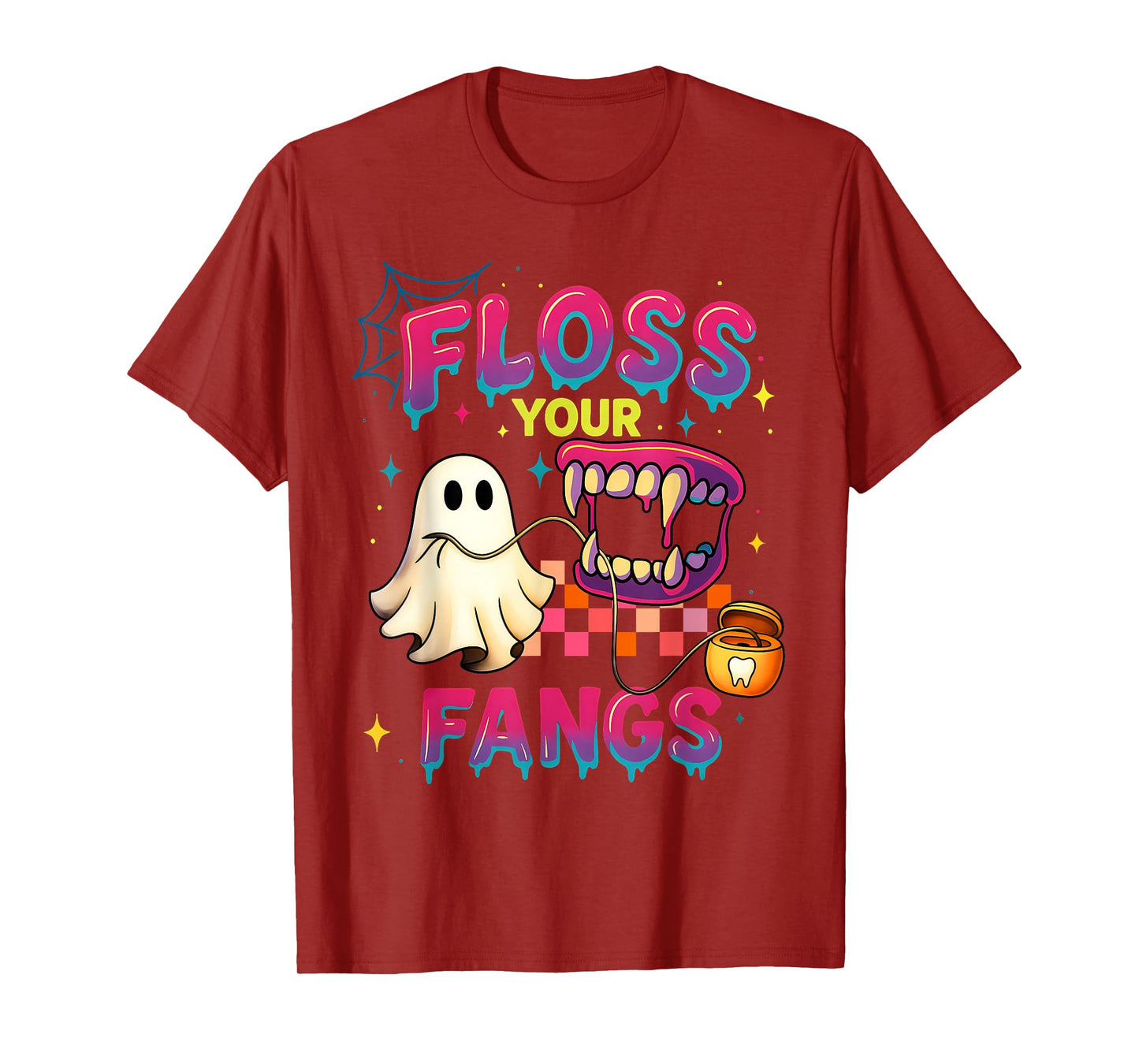 Floss Your Fangs Spooky Dentist Funny Boo Dental Halloween T-Shirt