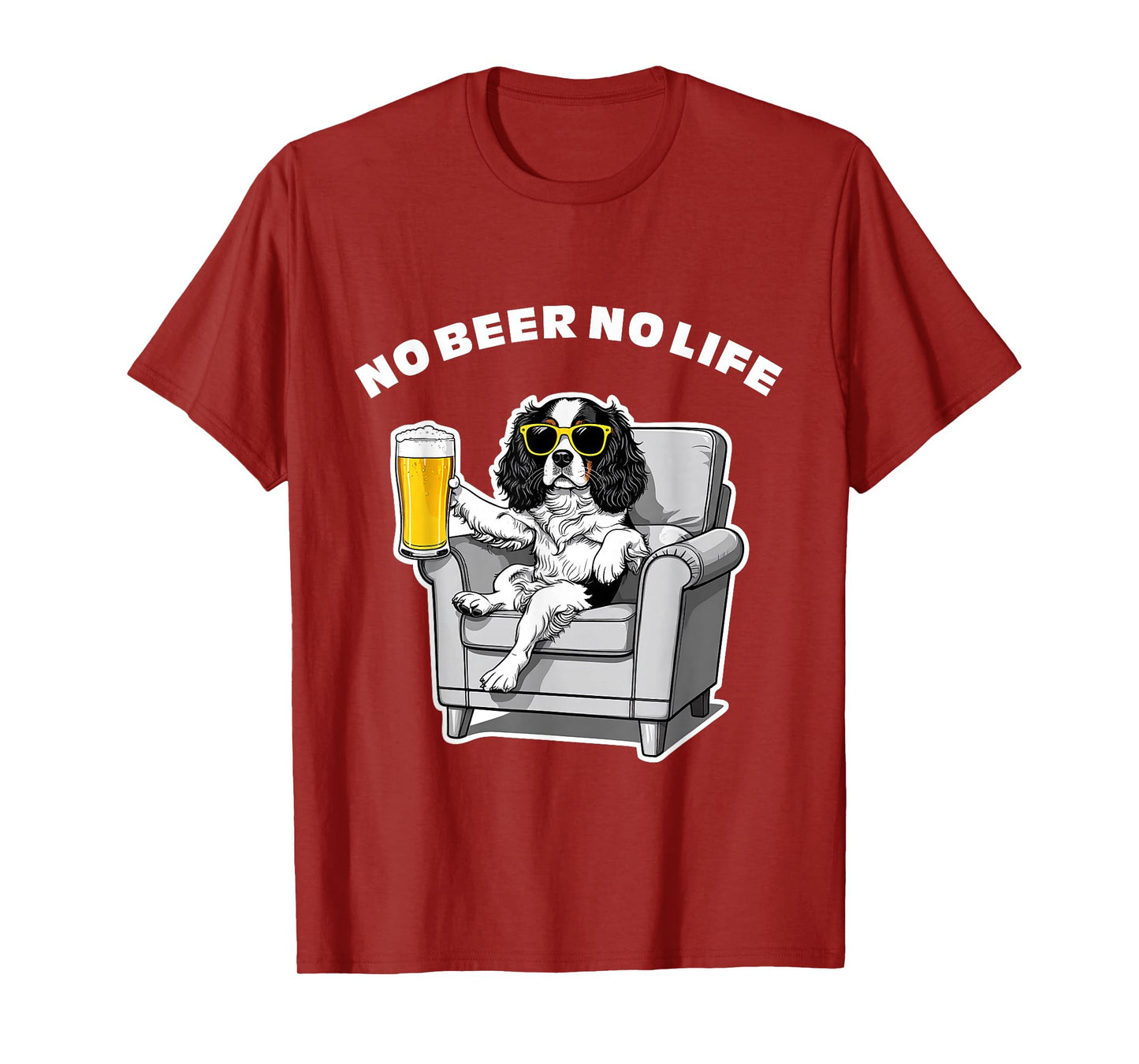 No Beer No Life Cavalier King Charles Spaniel Funny Dog with T-Shirt