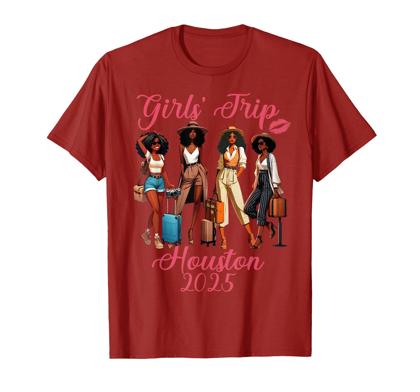 Houston Girls Trip 2025 Black Girls Birthday Squad Vacation T-Shirt