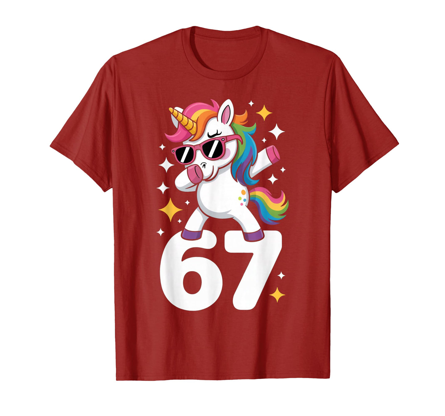 67 Unicorn Dabbing Six Seven Meme Funny T-Shirt