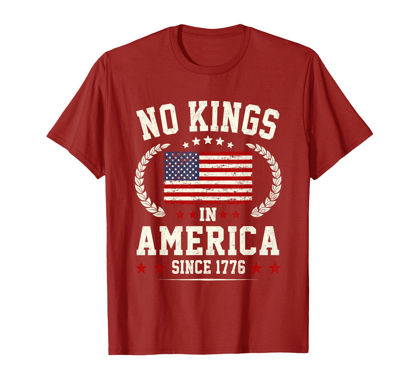 No Kings in America America Flag Vintage No Kings Vintage T-Shirt