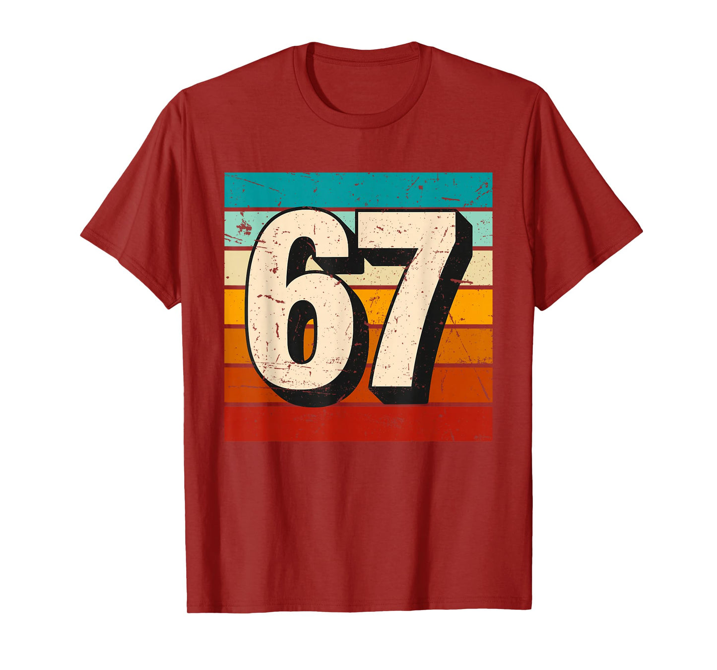 Vintage 67 Meme Retro Six Seven Number Funny 6 7 Meme T-Shirt
