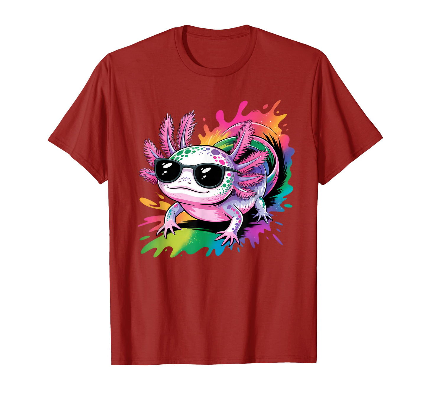 Axolotl with Sunglasses Colorful Cool Axolotl Graphic T-Shirt