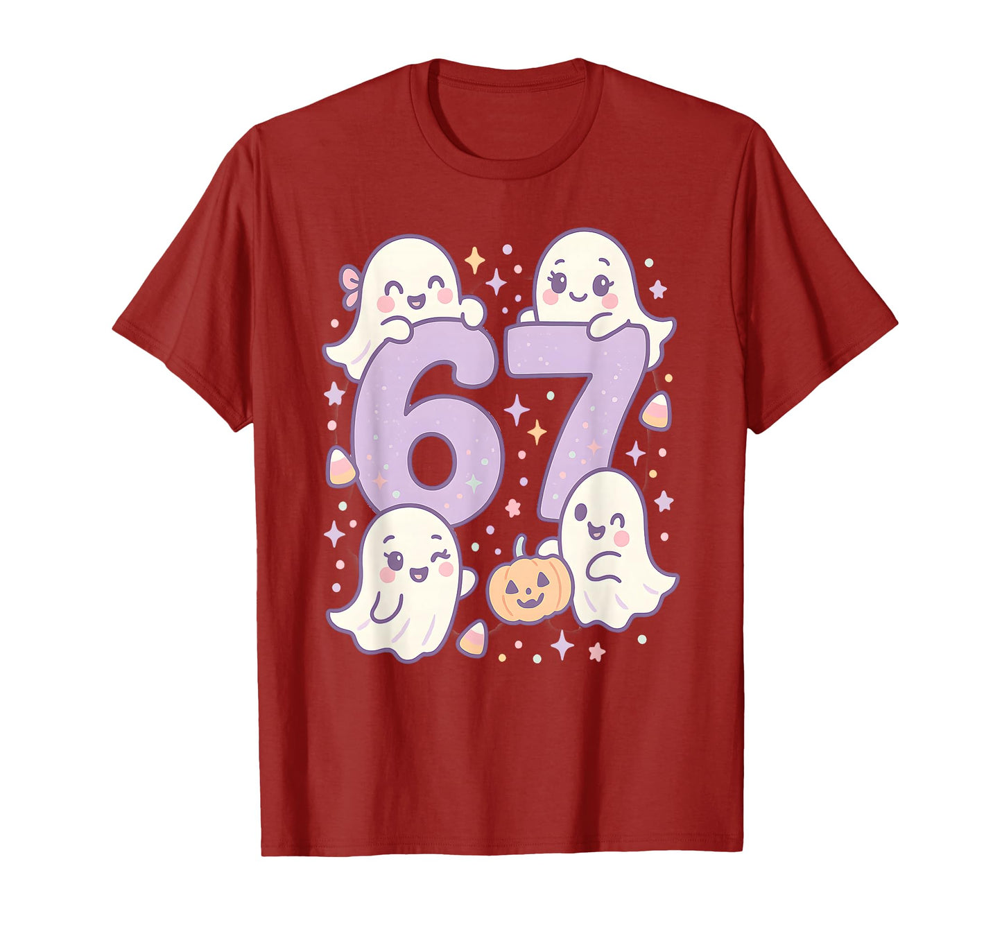 67 Halloween Girls Ghost Six Seven 6 7 Brainrot Meme Kids T-Shirt
