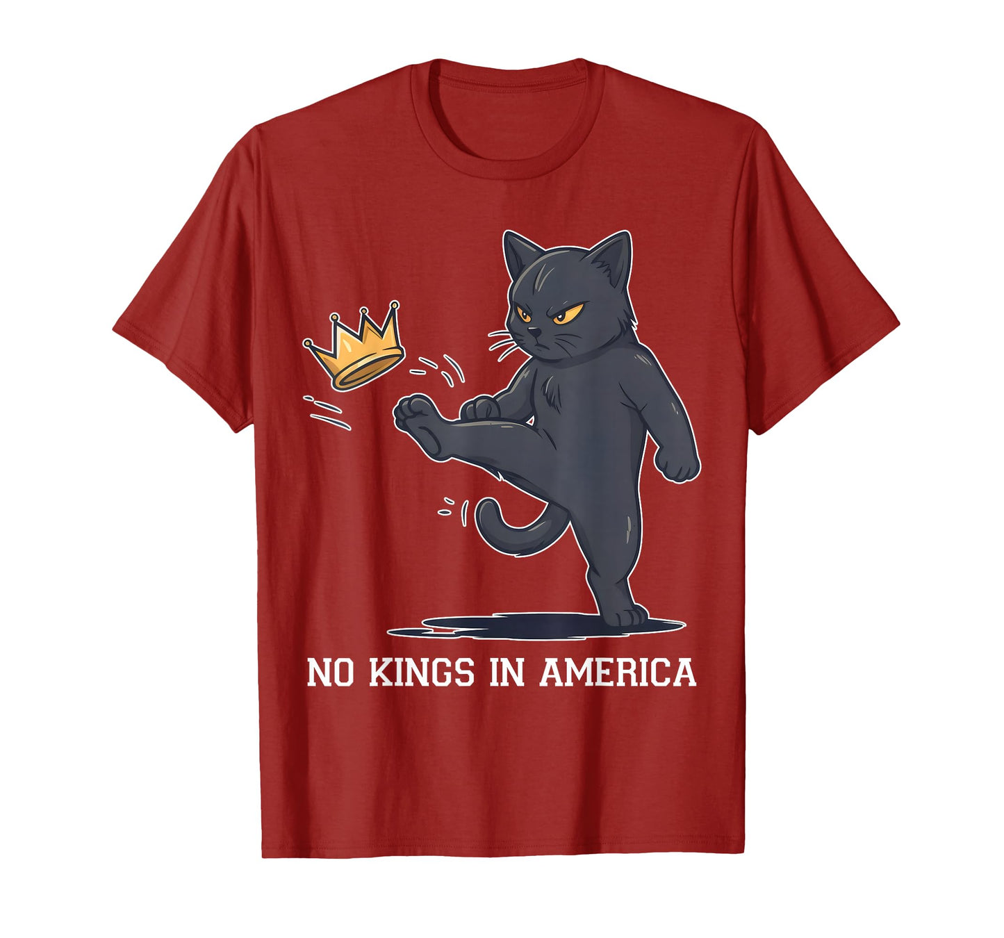 No Kings in America Political Funny Cat Protest T-Shirt