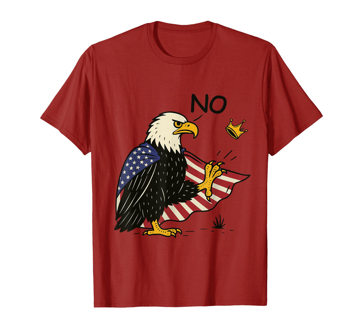 No Kings in America Patriotic American Bald Eagle Men Women T-Shirt