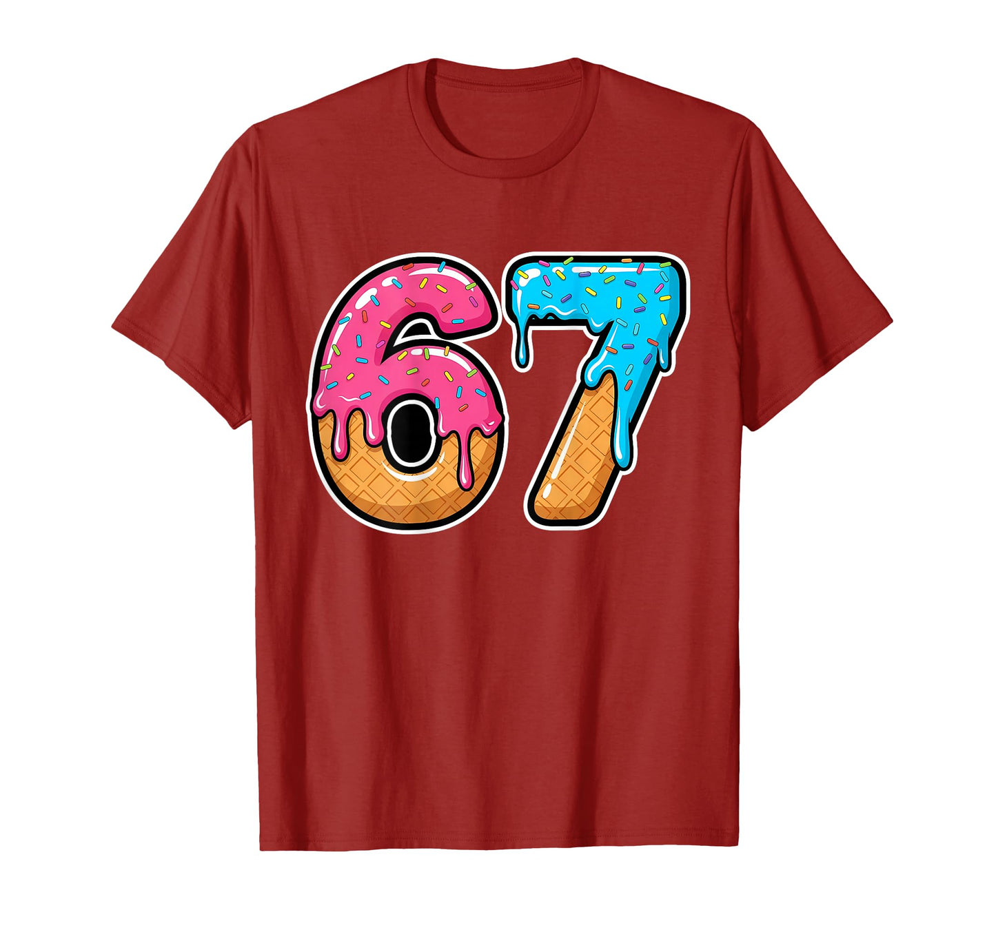 Mason 67 Ice Cream Drip Meme Six Seven Funny (On Back) T-Shirt