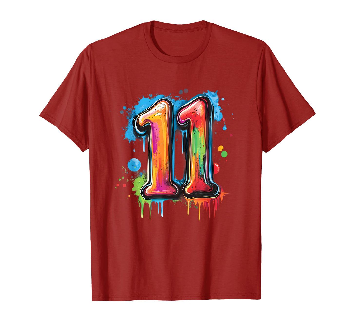 Number 11 11th Birthday Eleven Year Old Boys Girls Graffiti T-Shirt