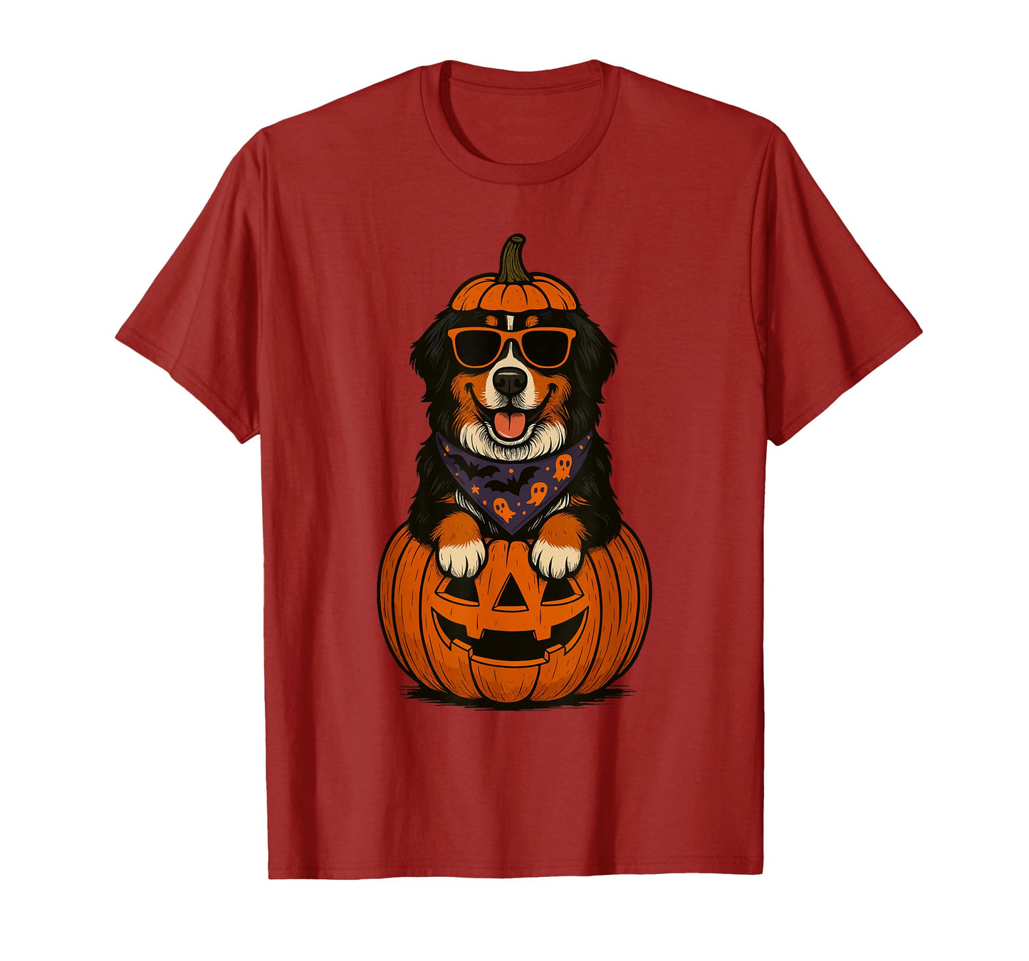 Spooky Bernese Mountain Dog Pumpkin Halloween Berner Lover T-Shirt