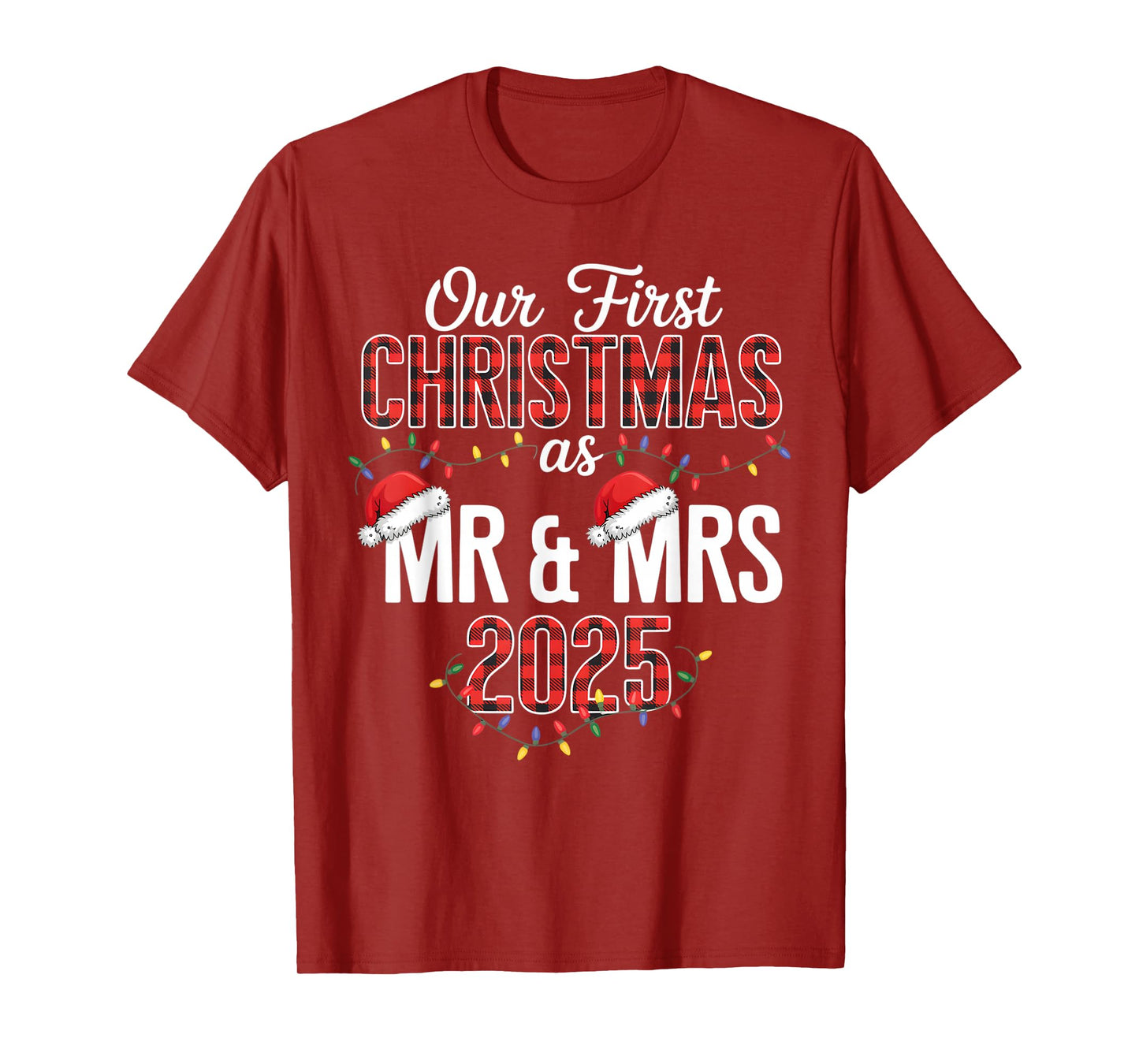 Our First Christmas As Mr & Mrs 2025 Couple Pajamas Matching T-Shirt