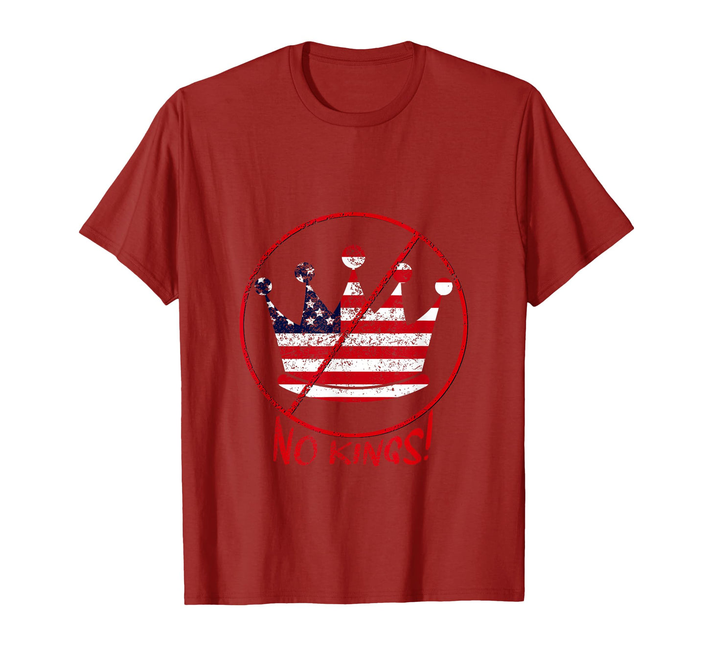 Distressed Look Pro-Democracy No Kings in America Patriotic T-Shirt
