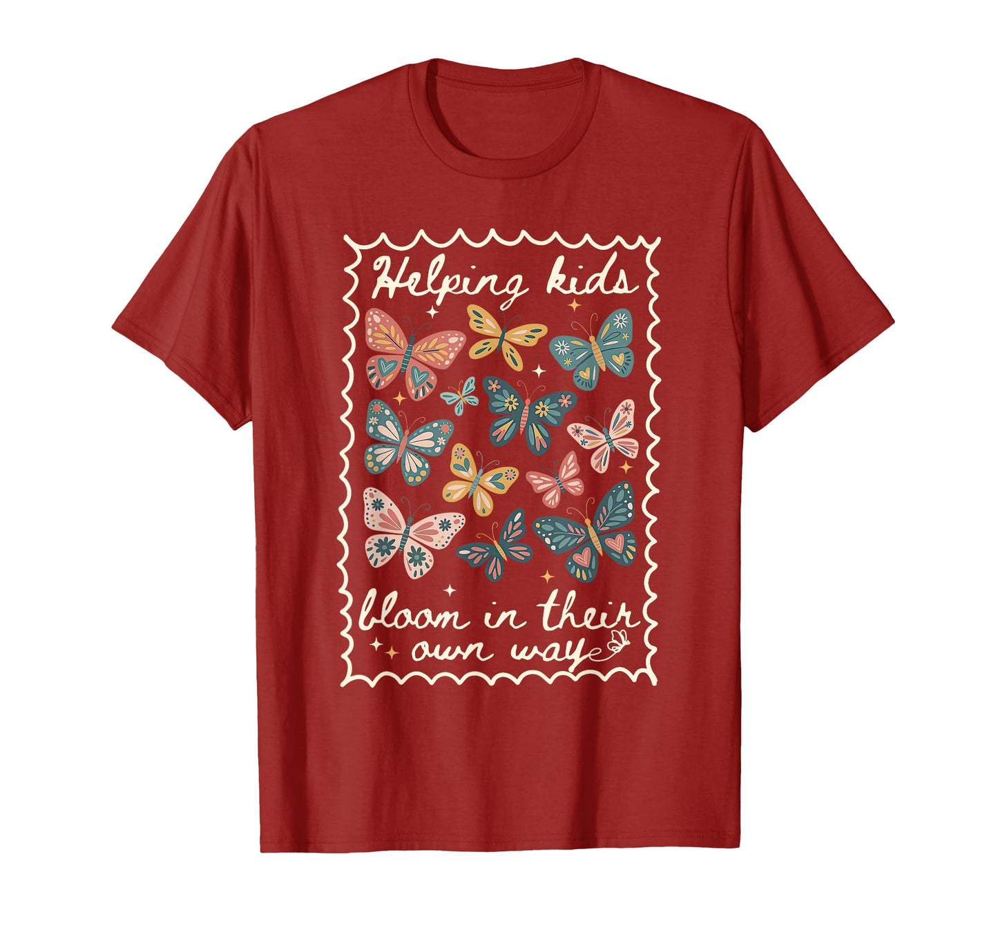 Helping Kids Bloom in Their Own Way Stamp Butterfly SPED T-Shirt