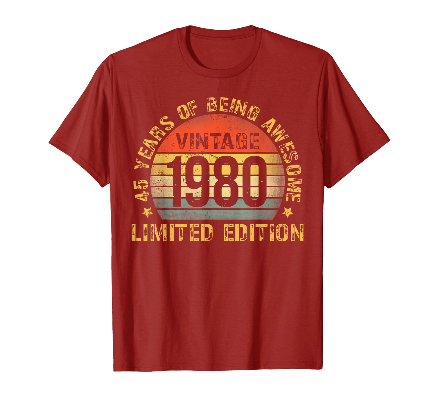 45 Year Birthday Decorations Men Gag 45yr 1980 45th Birthday T-Shirt