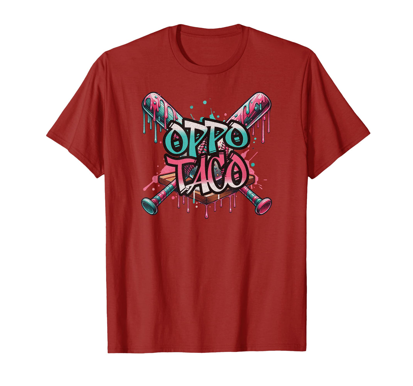 Oppo Taco Funny Baseball Ice Cream Dripping T-Shirt